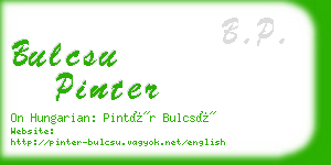 bulcsu pinter business card